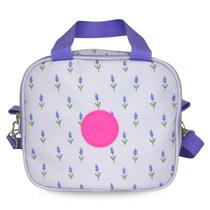Lancheira Térmica Lavanda Feminina com Alça Estampa Exclusiva, Ideal para Trabalho ou Faculdade Lancheira Térmica Lavanda Feminina com Alça Estampa Exclusiva, Ideal para Trabalho ou Faculdade