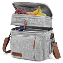 Lancheira Térmica MIYCOO Double Deck - 15L, à Prova de Vazamentos, Cinza Lancheira Térmica MIYCOO Double Deck - 15L, à Prova de Vazamentos, Cinza