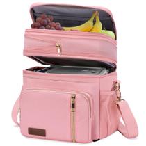 Lancheira Térmica MIYCOO Double Deck 15L - Isolada e Rosa