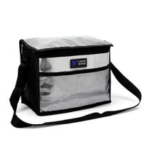 Lancheira Térmica Prata com Zíper e Bolso 7 L Telada Trabalho e Academia