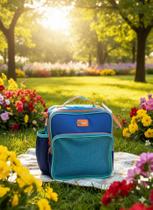 Lancheira Térmica Puket Color Block Menino Azul