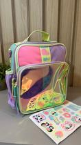 Lancheira Térmica Puket Menina Color Block com adesivos