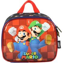 Lancheira Térmica Super Mario Bros Escolar Infantil Preto Luxcel Lancheira Térmica Super Mario Bros Escolar Infantil Preto Luxcel