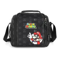 Lancheira Termica Transversal Super Mario Relevo Preto - Luxcel