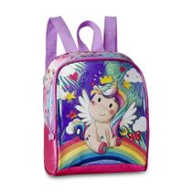 Lancheira unicornio holografico bolsa térmica escolar brilhante - Clio