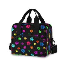 Lancheira UOYO Colorful Dog Cat Paw Print isolada 29x18x24cm Lancheira UOYO Colorful Dog Cat Paw Print isolada 29x18x24cm