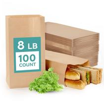 Lancheiras de papel MUCHII 3,6 kg, 100 unidades, marrom para almoços