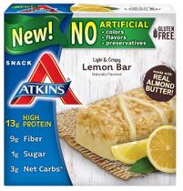 Lanchonete Atkins Light Crispy Lemon, 5 barras, pacote com 2