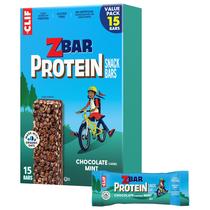 Lanchonetes Clif Kid Zbar Protein Chocolate Mint, pacote com 15