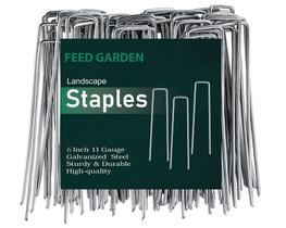 Landscape Staples FEED GARDEN de 6 polegadas, pacote com 200, galvanizado Landscape Staples FEED GARDEN de 6 polegadas, pacote com 200, galvanizado