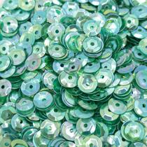 Lantejoula Cubeta Metalizada Verde Irisado 6mm 9300pçs 125g Artesanato