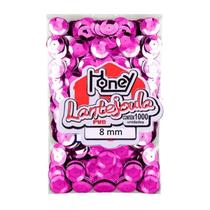 Lantejoula Metalizada 8mm Pink com 1000 unidades