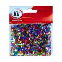 Lantejoula Metalizada de Estrelinhas Coloridas Pacote c/ 25g - Kit Escolar Artesanato Make