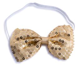 Lantejoulas Bow Tie Dress Up America para adultos e adolescentes - dourado