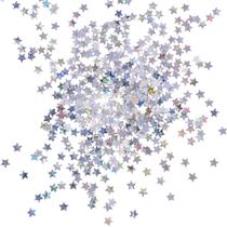Lantejoulas Confetti Glitter Star 100 g, artesanato holográfico em prata
