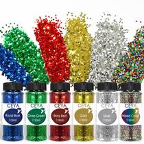 Lantejoulas de unhas médias Ceya Bulk Craft Glitter, 6 cores, 720 g