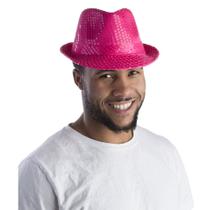 Lantejoulas rosa Fedora Hat Dress Up America para adultos Lantejoulas rosa Fedora Hat Dress Up America para adultos