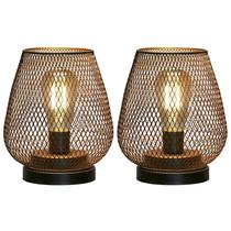 Lantern JHY DESIGN Metal Cage LED alimentado por bateria, conjunto de 2