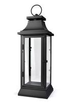 Lantern Serene Spaces Living Black Hurricane com vidro transparente