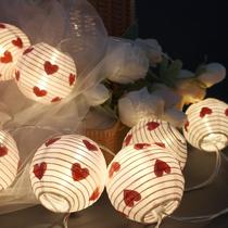 Lantern String Lights RJZZ Dia dos Namorados 10 Coração Rosa