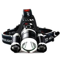 Lanterna 3 leds potentes para caça pescaria caminhada a noite Bivolt Recarregável