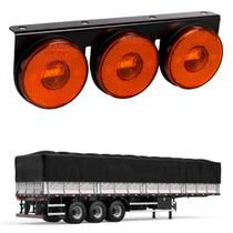 Lanterna 3 Marias Carreta LED Âmbar 85mm Saída Fios