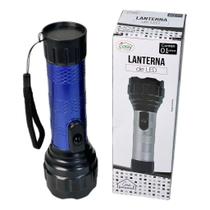 Lanterna Abs Plástica De Led Preta + Pilhas