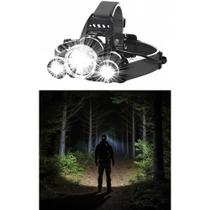 Lanterna Cabeça 3 LEDs Recarregável Bike Camping Potente