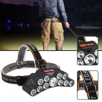 Lanterna Cabeça Headlight 11 Leds Fortes 3 Modos De Uso C/ SOS Para Camping Escalada Trilha Trabalho