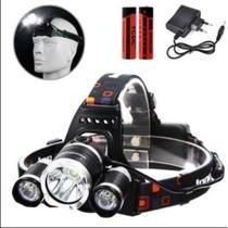 Lanterna Cabeça Recarregavel Ajustavel T6 Cree 3 Leds Fortes