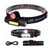 Lanterna Cabeça Testa Capacete C/ Foco Recarregável Usb, Led Cor da lanterna Branco Médio