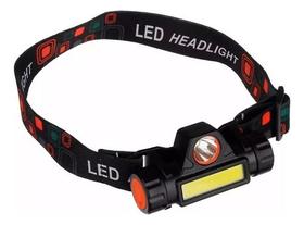 Lanterna Cabeça Testa Capacete C/ Foco Recarregável Usb Saga