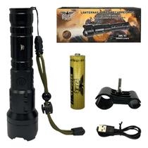 Lanterna Caça Longa Led V3 Forte Com Suporte Para Armas Branco Preto Lanterna Caça Longa Led V3 Forte Com Suporte Para Armas Branco Preto