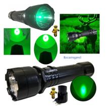Lanterna Caçador Foco Verde Para Pesca e Caça Com Duplo Foco