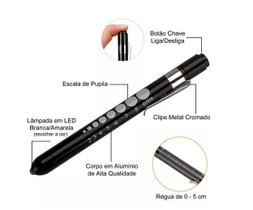 Lanterna Caneta Clínica Medical P/ Médicos Saúde Visão Cor da lanterna Preta Cor da luz Amarelo Social Instrumentos Lanterna Caneta Clínica Medical P/ Médicos Saúde Visão Cor da lanterna Preta Cor da luz Amarelo Social Instrumentos