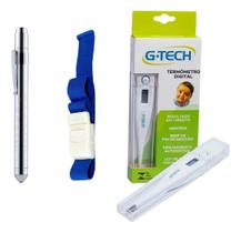 Lanterna Clínica Led + Termômetro E Garrote Kit Enfermagem Branco