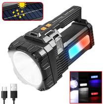 Lanterna Com Lâmpada Farol Holofote LED Super Brilhante Recarregável USB Solar LK3123