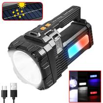 Lanterna Com Lâmpada Farol Holofote LED Super Brilhante Recarregável USB Solar LK3123