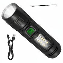 Lanterna com Luz Lateral Recarregável USB 3 Modos Iluminação