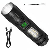 Lanterna Com Luz Lateral Recarregável Usb 3 Modos Iluminação