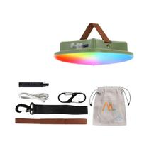 Lanterna De Acampamento LED Recarregável Inteligente RGB Música Ritmo Portátil Luz De Barraca