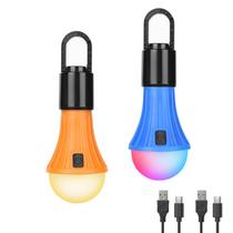 Lanterna de acampamento Lepro LED recarregável 7 modos branco e RGB 2P Lanterna de acampamento Lepro LED recarregável 7 modos branco e RGB 2P