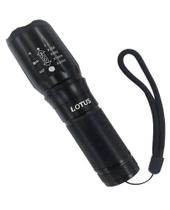 Lanterna De Aço Tática Super Zoom E Sinalizador Recarregável