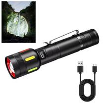 Lanterna de Alta Potência Zoom Livre Laser Branco Fluorescência Display Digital USB Camping Pesca Vi
