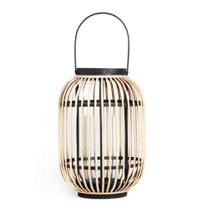 Lanterna de Bambu Com Alça e Recipiente Interno de Vidro 36cm 1209155 Exclusive