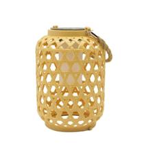 Lanterna De Bambu De Imitação Solar À Prova D'água Luz De Jardim Ao Ar Livre Rattan Decoração De