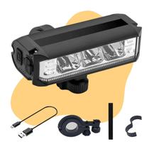 Lanterna de Bike Farol 3 Leds Alto Brilho 900 Lúmens Com 5 Modos de Luz Recarregável Usb