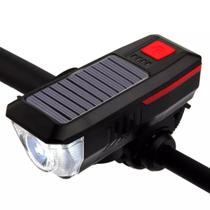 Lanterna de Bike Solar Potente Com Buzina Recarregável 3 modos de Luz - LinTian
