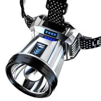 Lanterna de Cabeça 1 led com 3 modos Sensor e faróis giratórios Super Potente Recarregável