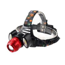 Lanterna de Cabeça 3 LEDs Profissional Recarregável Headlight Com Zoom Ajustável - Mundo Thata